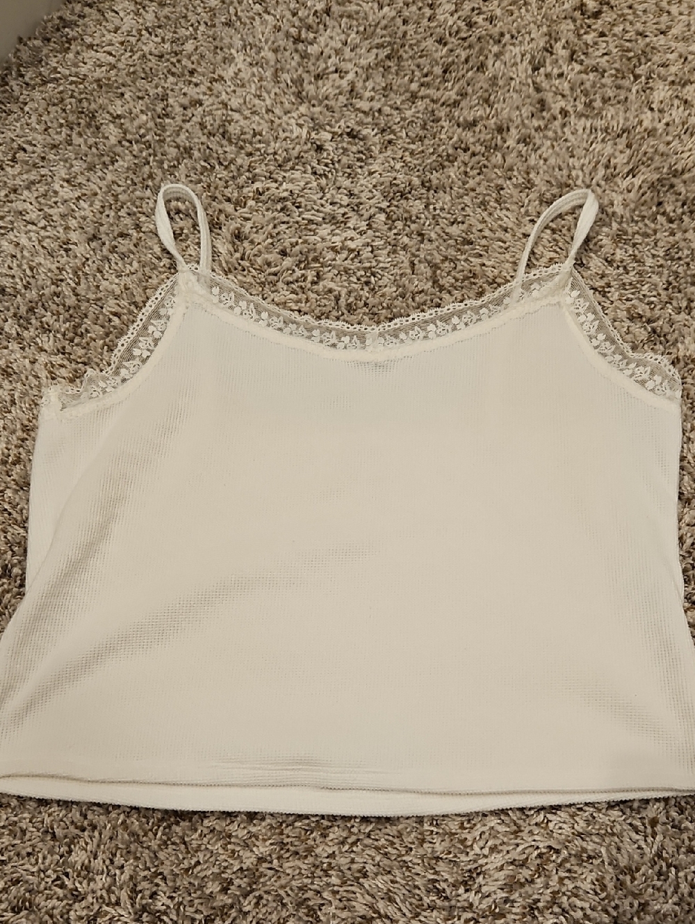 White Lace-Trim Camisole Tank Top